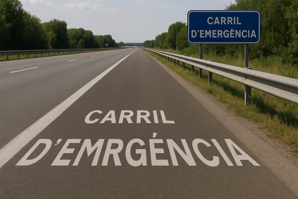 Carril de emergencia en las carreteras españolas